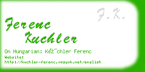 ferenc kuchler business card